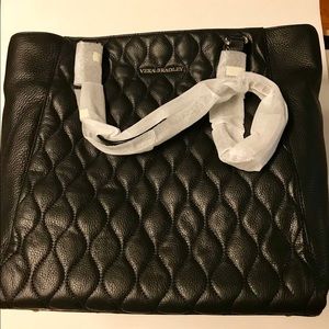 NWT Vera Bradley Large Ella Leather Tote in Black